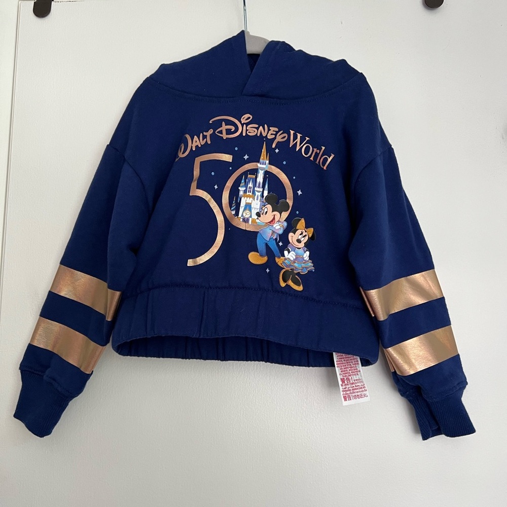 Walt Disney World 50th Anniversary - girls crop hooded sweatshirt